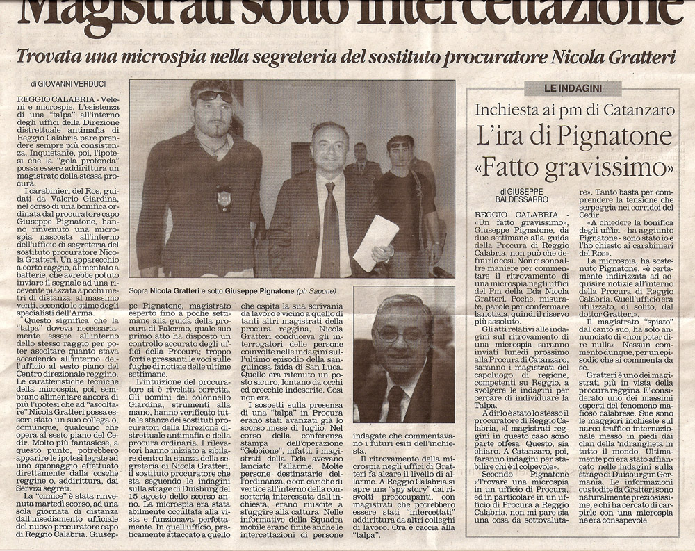 Magistrati sotto intercettazione