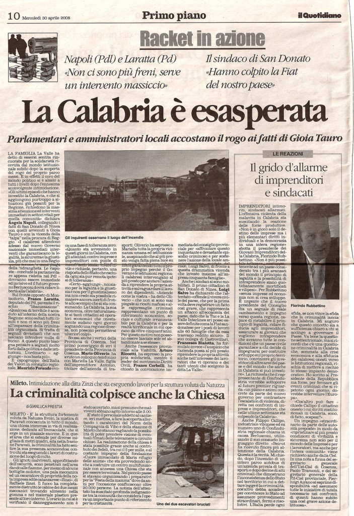 La Calabria è esasperata
