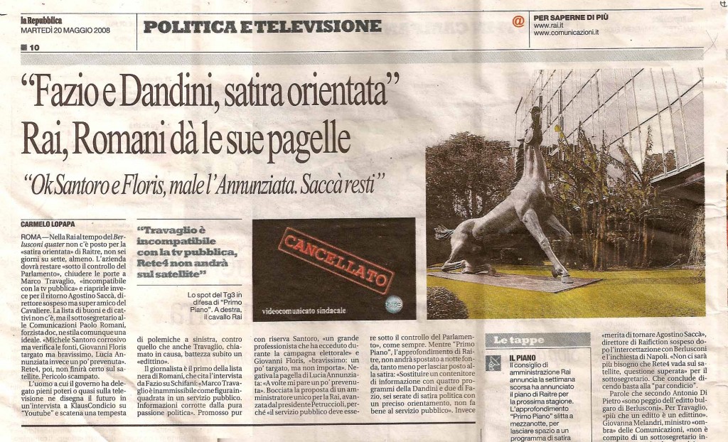 ‘Fazio e Dandini’ satira orientata’ Rai, domani dà le sue pagelle