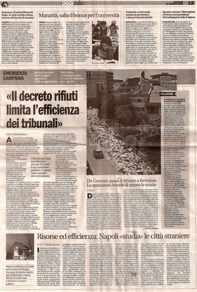 «Il decreto rifiuti limita l’efficienza dei tribunali»