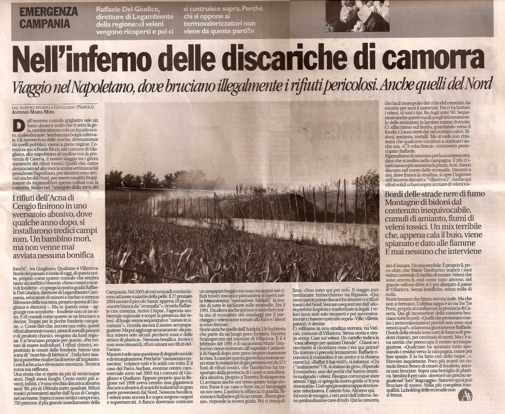 Nell’inferno delle discariche di camorra