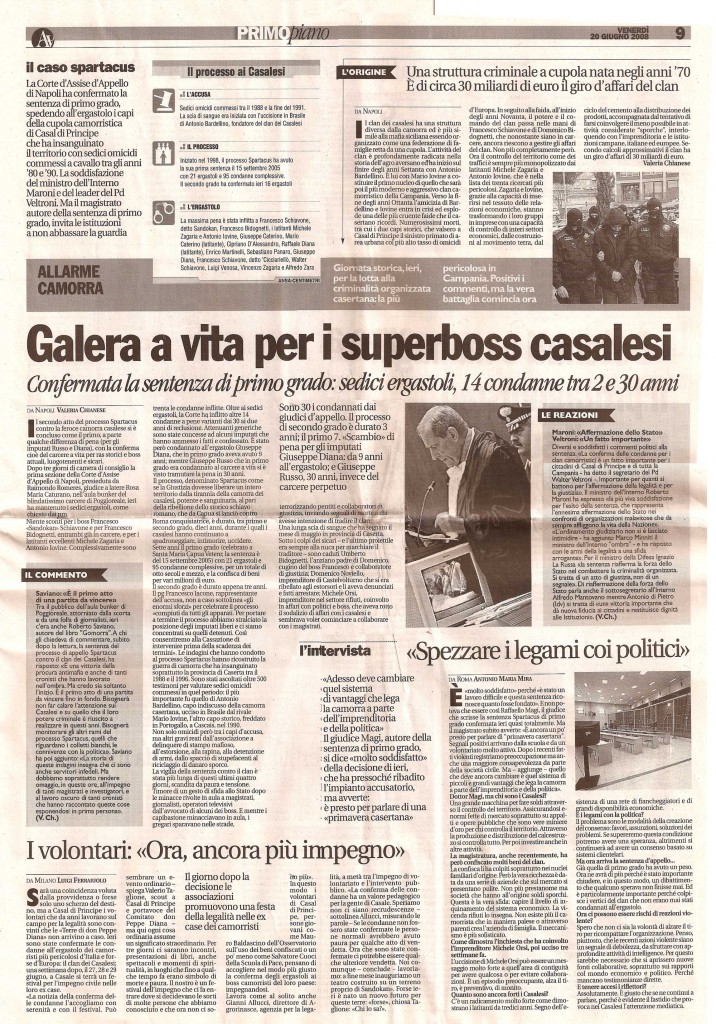 Galera a vita per i superboss Casalesi