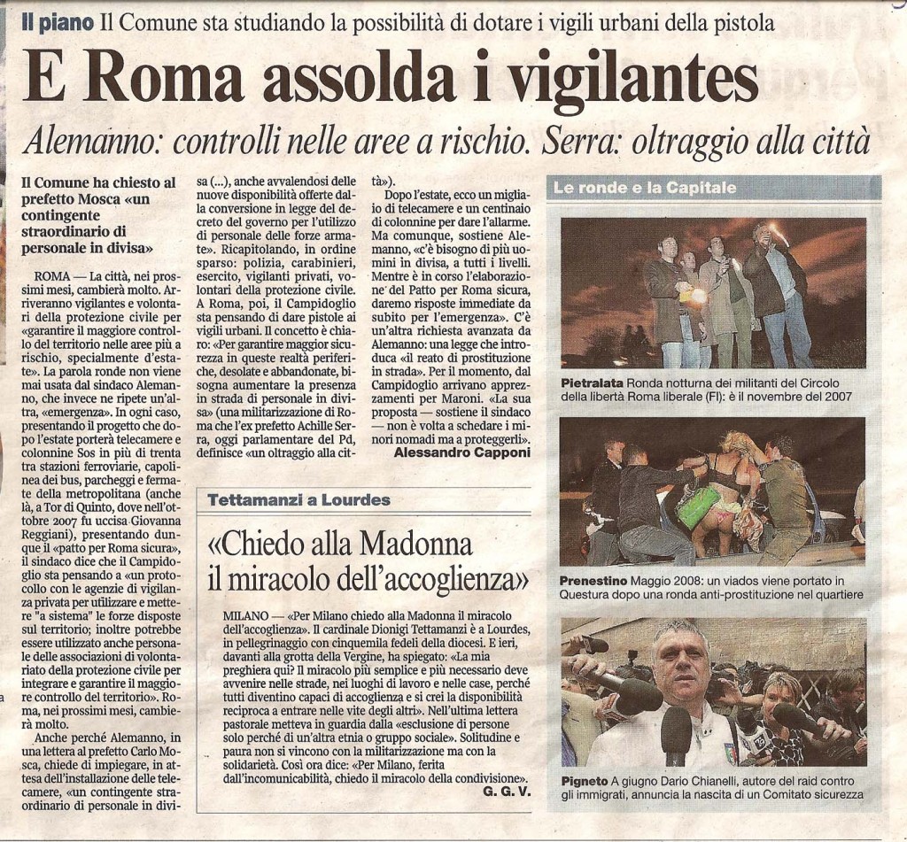 E Roma assolda i vigilantes