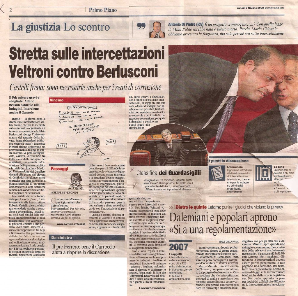 Stretta sulle intercettazioni. Veltroni contro Berlusconi