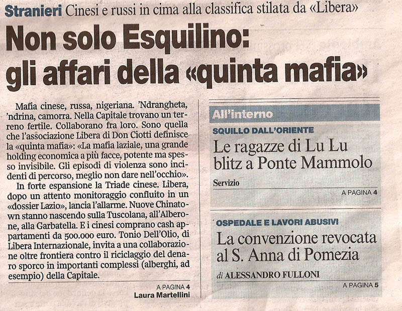 Non solo Esquilino: gli affari della «quinta mafia»