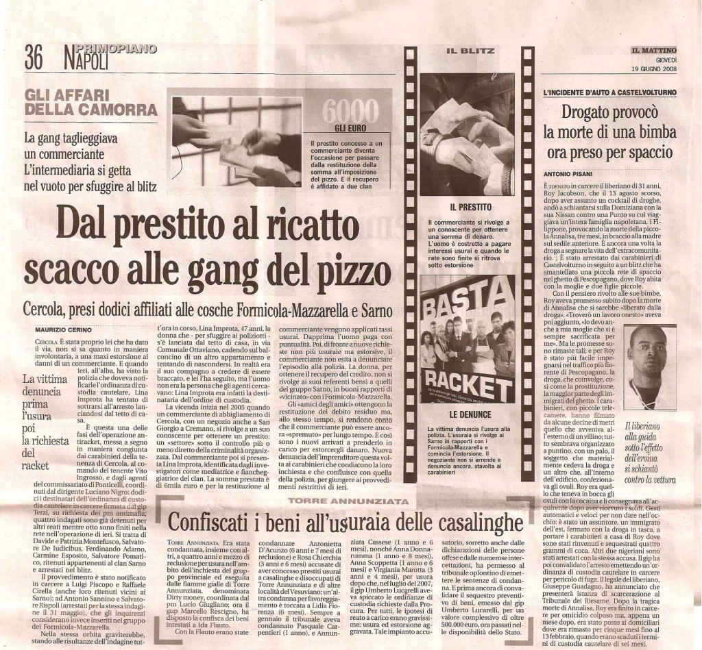 Dal prestito al ricatto scacco alle gang del pizzo