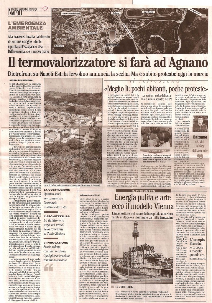 Il termovalorizzatore si farà ad Agnano
