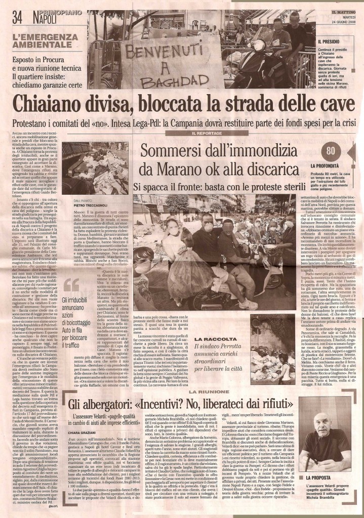 Chiaiano divisa, bloccata la strada delle cave