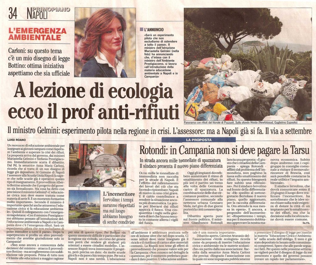 A lezione di ecologia ecco il prof anti-rifiuti