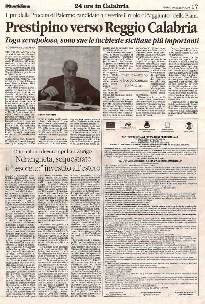 Prestipino verso Reggio Calabria