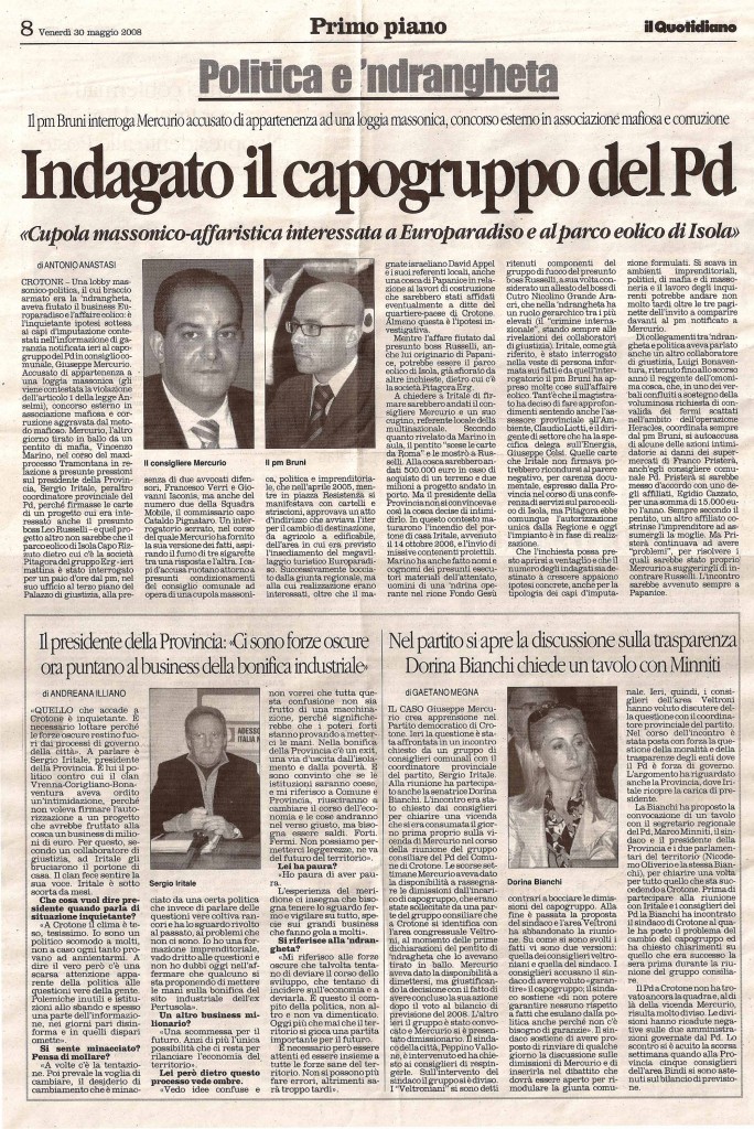 Indagato il capogruppo del Pd