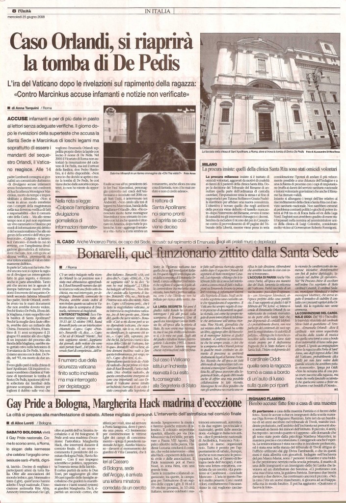 Caso Orlandi: si riaprirà la tomba di De Pedis