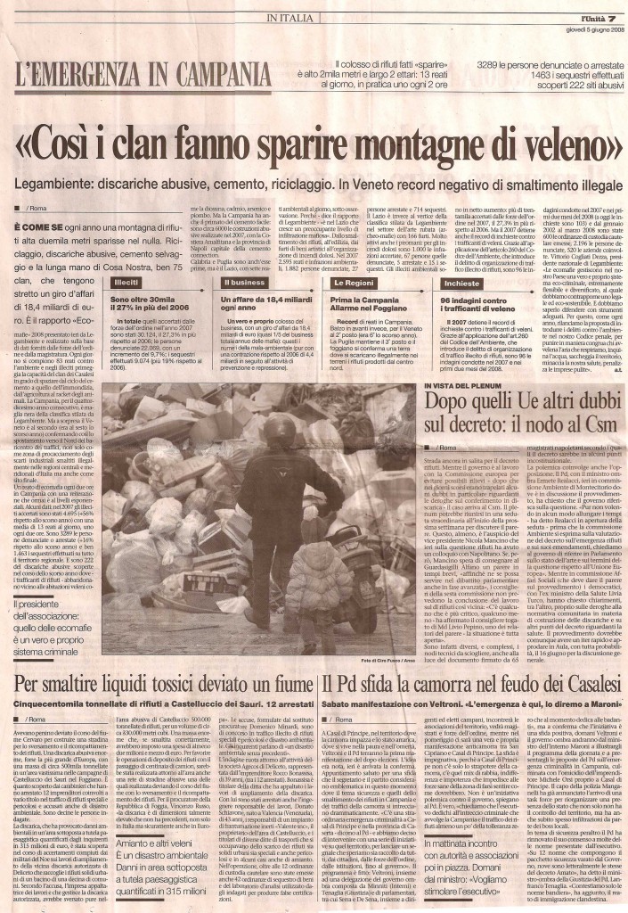«Così i clan fanno sparire montagne di veleno»