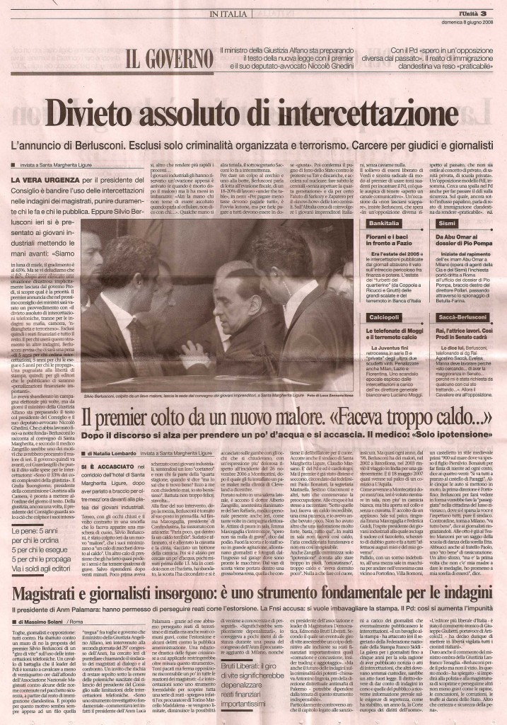 Divieto assoluto di intercettazione