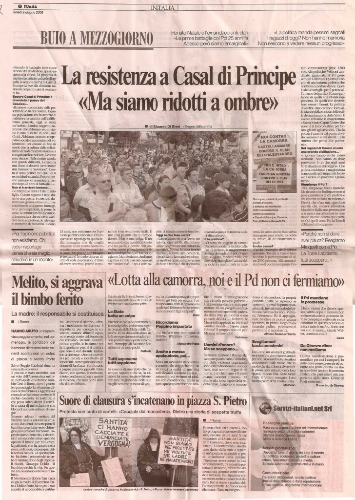 La resistenza di Casal di Principe «Ma siamo ridotti a Ombre»