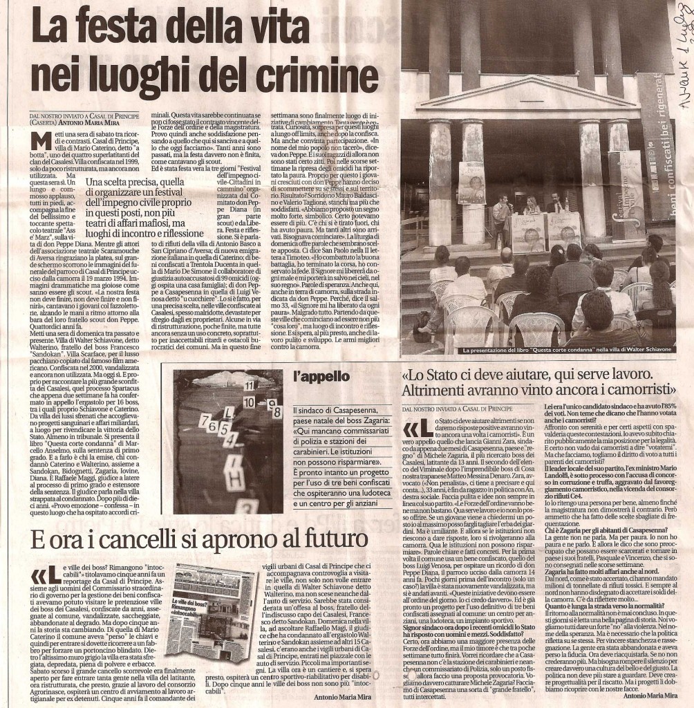 La festa della vita nei luoghi del crimine