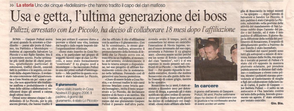 Usa e getta, l’ultima generazione dei boss