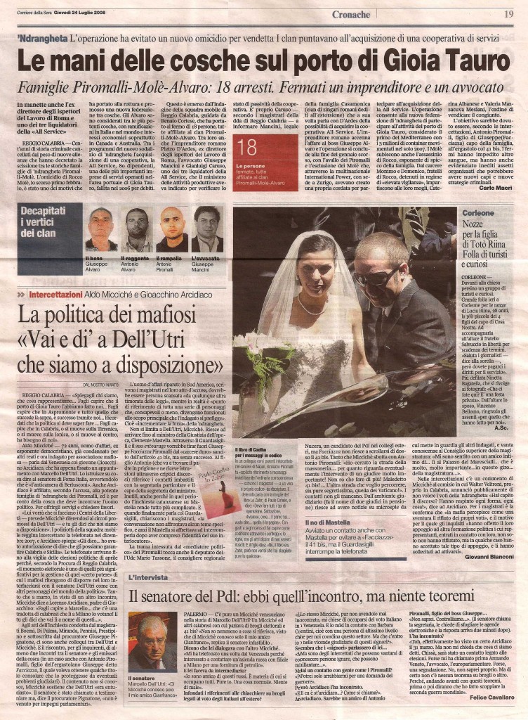 Le mani delle cosche sul porto di Gioia Tauro