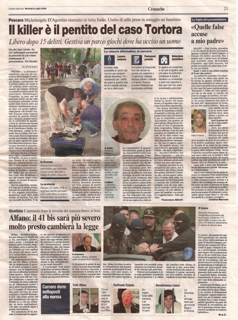 Il killer è il pentito del caso Tortora