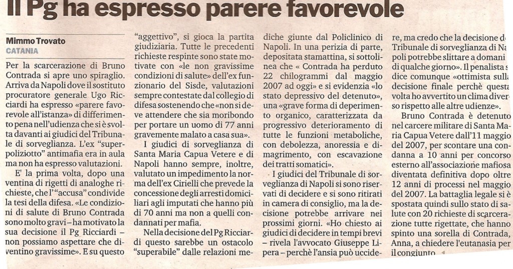Il Pg ha espresso parere favorevole
