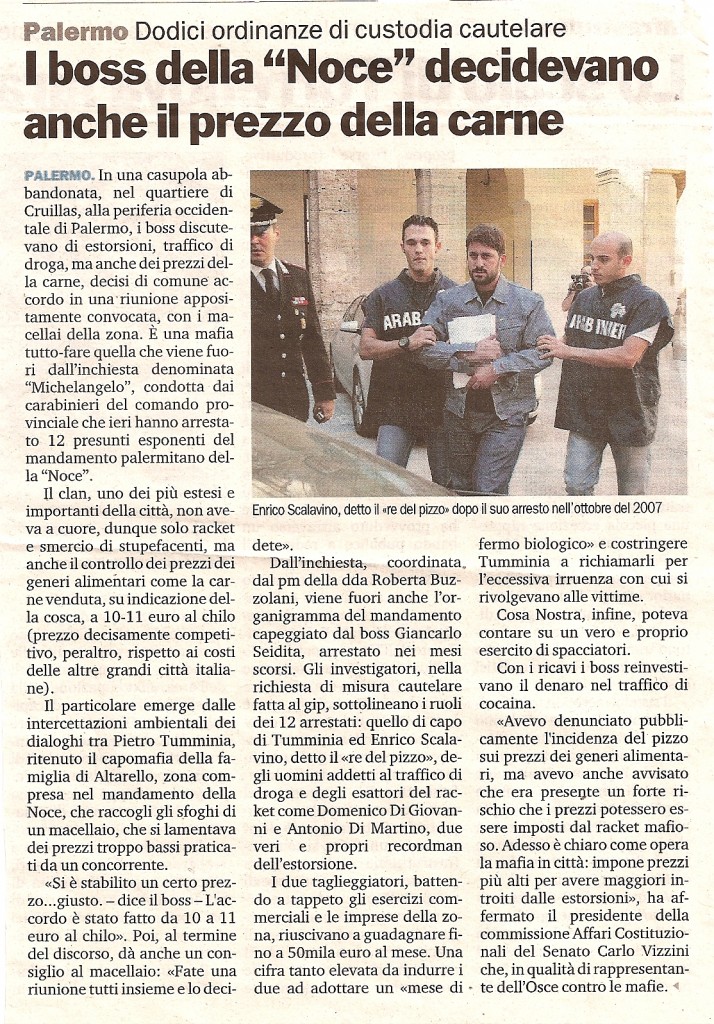 Il boss della “Noce” decidevano anche il prezzo della carne