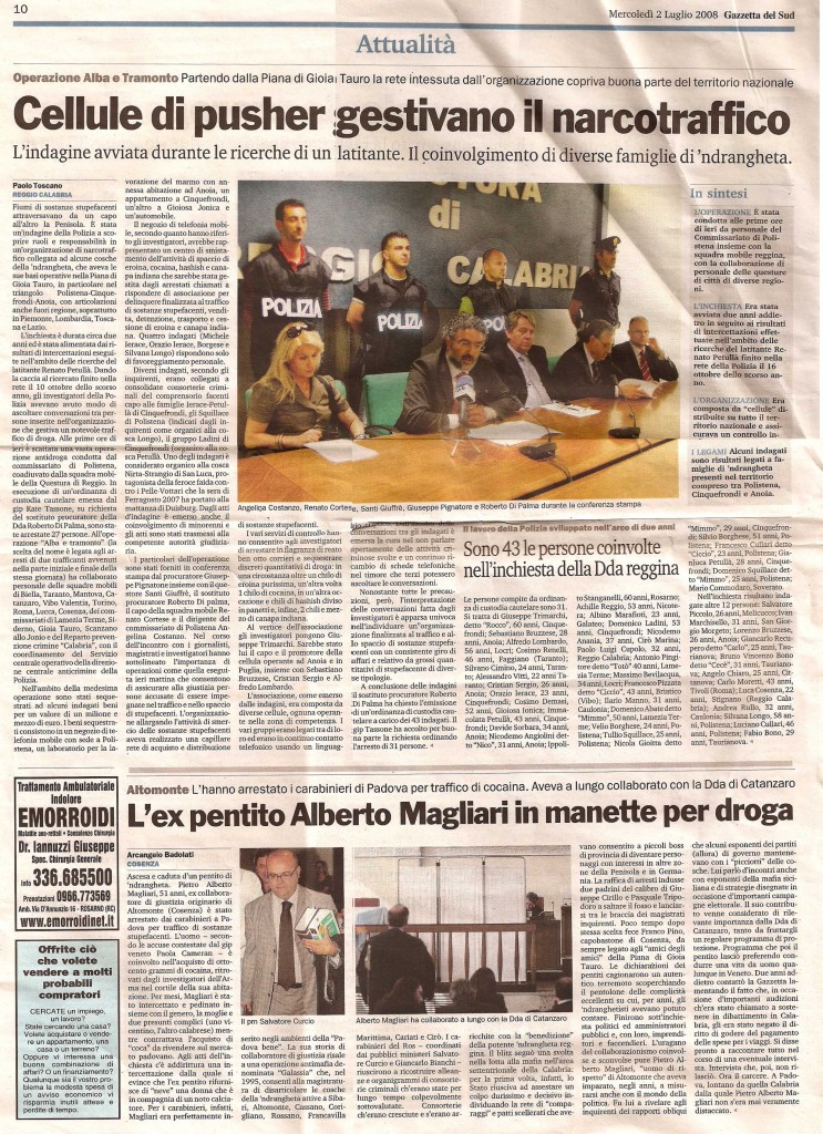 Cellule di pusher gestivano il narcotraffico