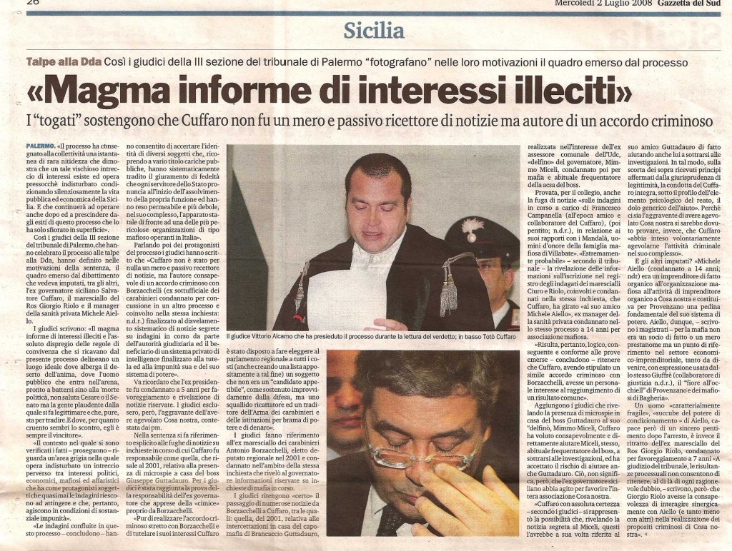 Magma informe di interessi illeciti