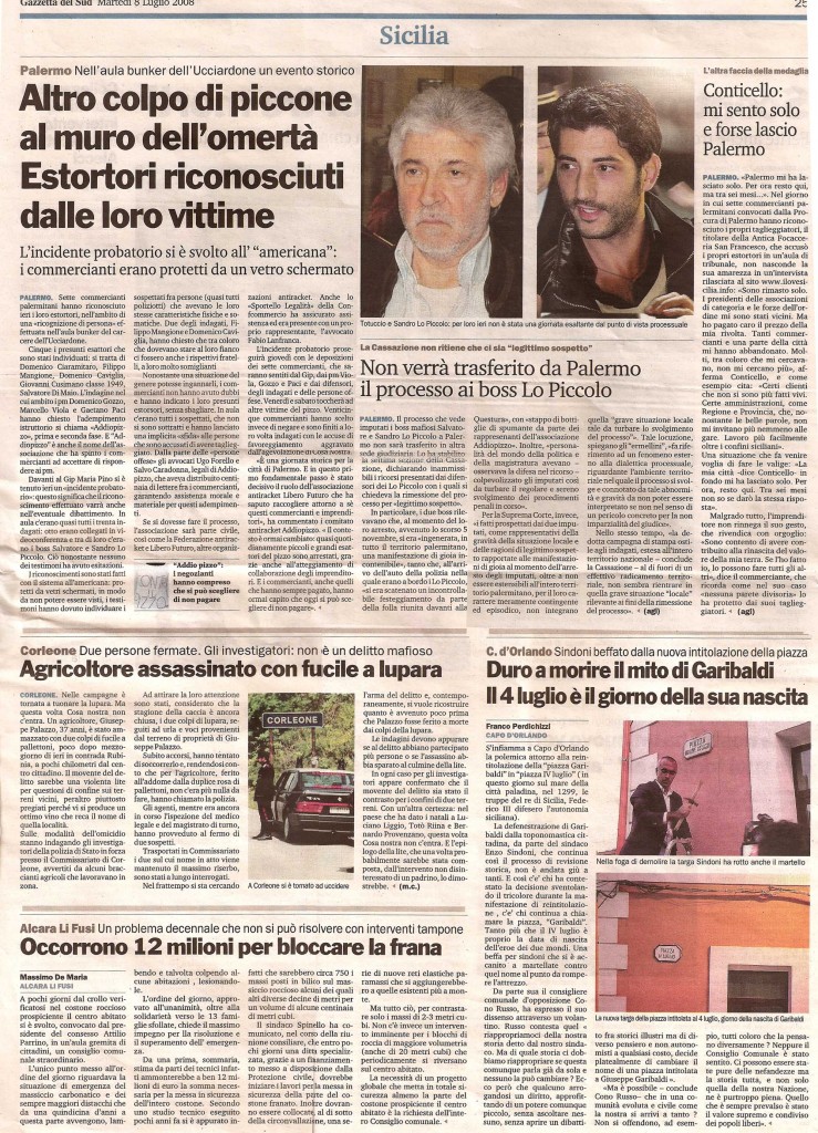 Altro colpo di piccone al muro dell’omertà