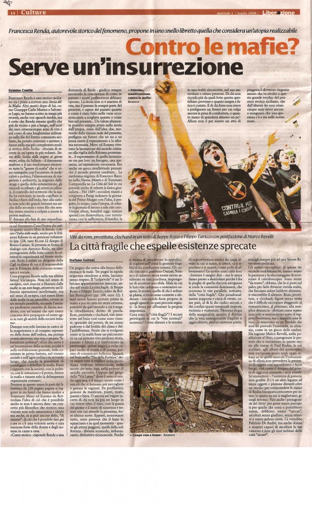 Contro le mafie? Serve un’insurrezione