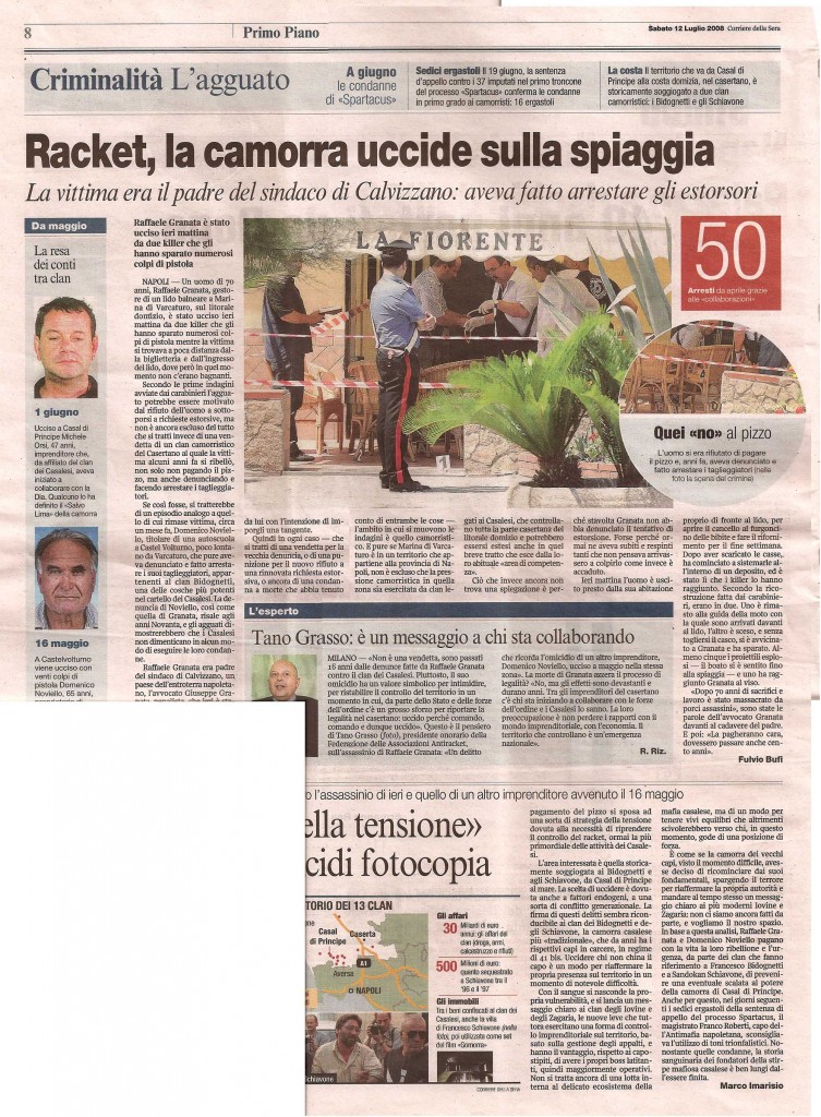 Racket, la camorra uccide sulla spiaggia