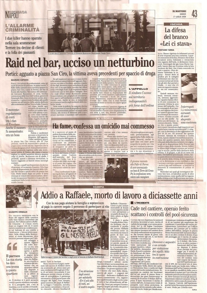 Raid nel bar, ucciso un netturbino