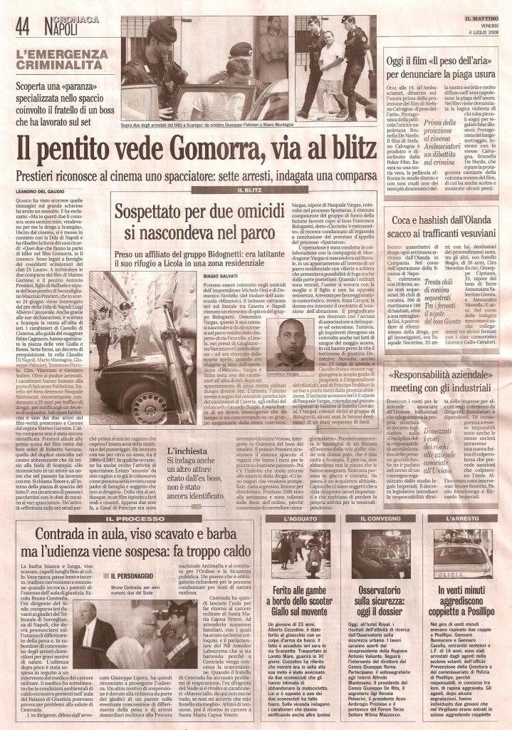 Il pentito vede Gomorra, via al blitz