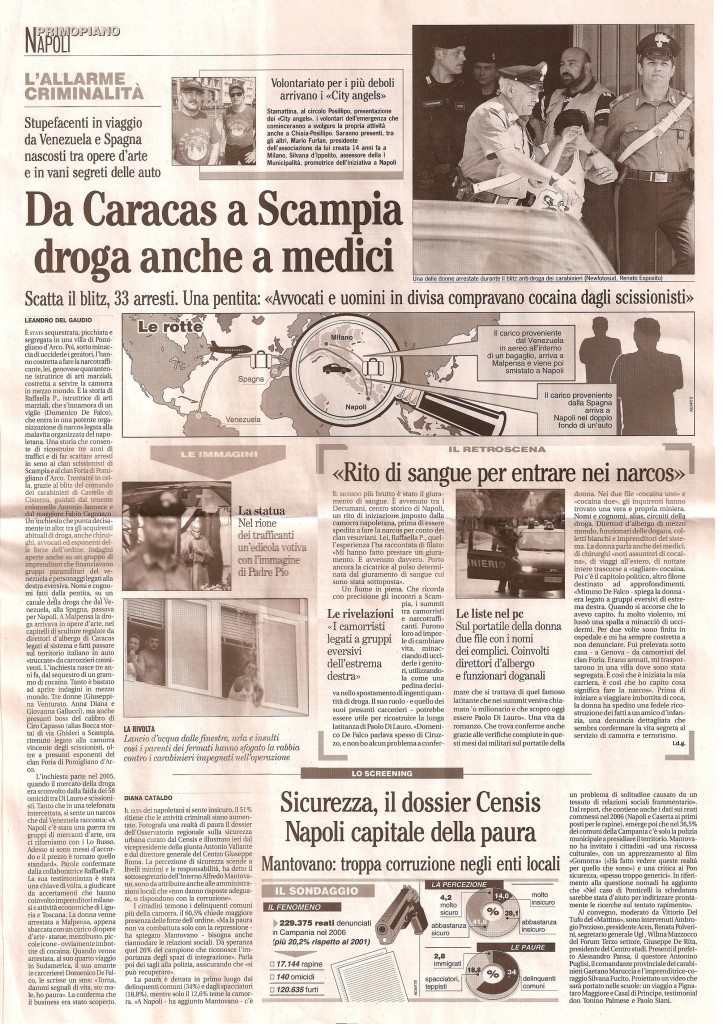 Da Caracas a Scampia droga anche a medici
