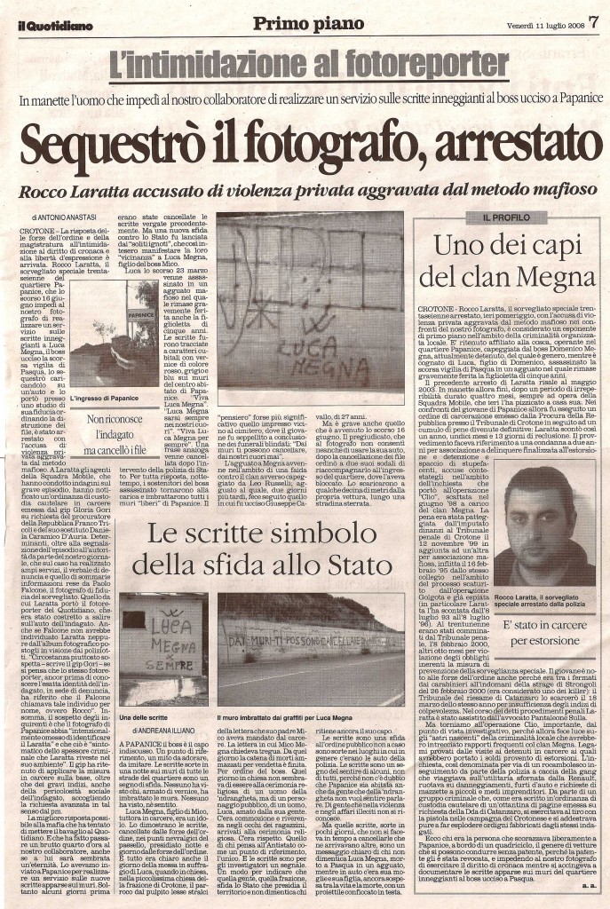 Sequestrò il fotografo, arrestato