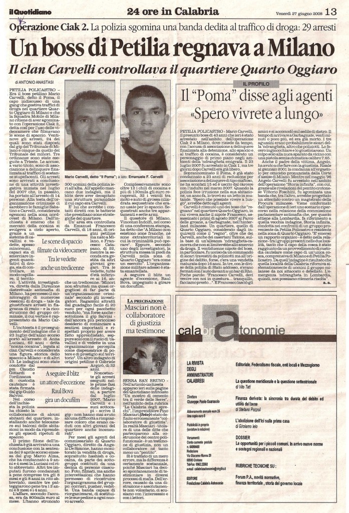 Un boss di Petilia regnava a Milano