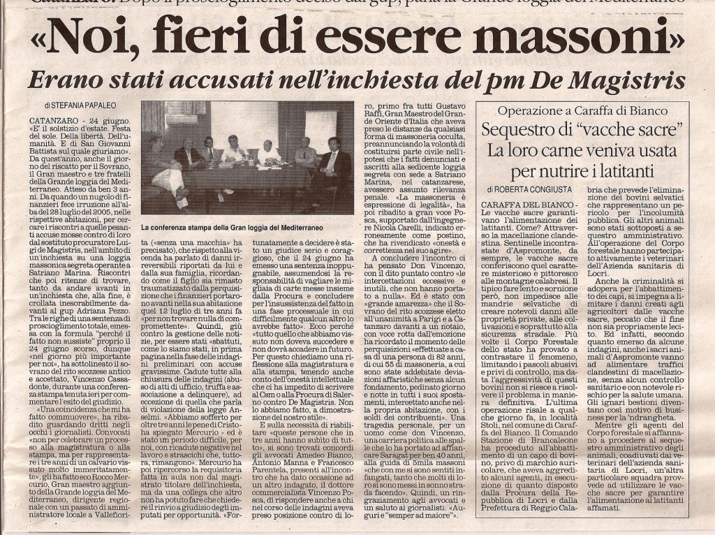 «Noi, fieri di essere massoni»