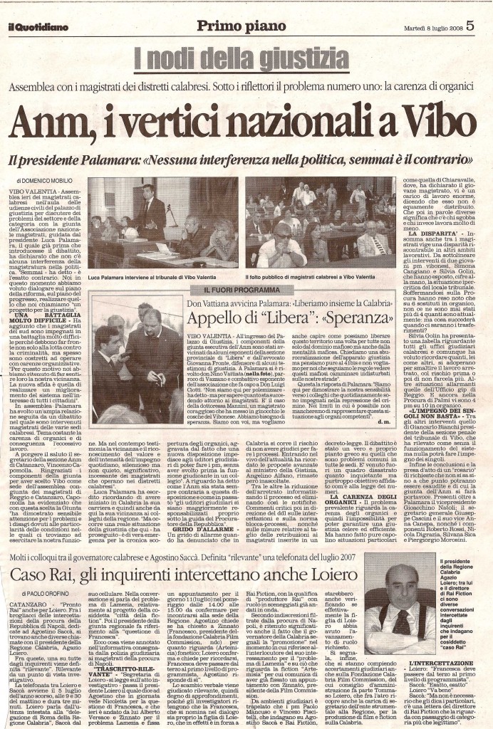 Anm, i vertici nazionali a Vibo