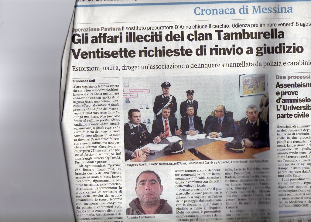 Gli affari illeciti del clan Tamburella
