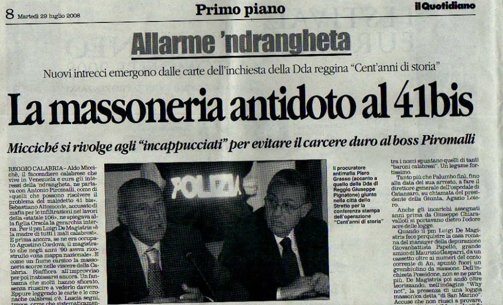 La Massoneria antitodo al 41 bis