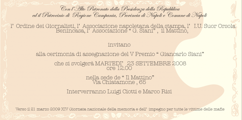 V Premio Giancarlo Siani