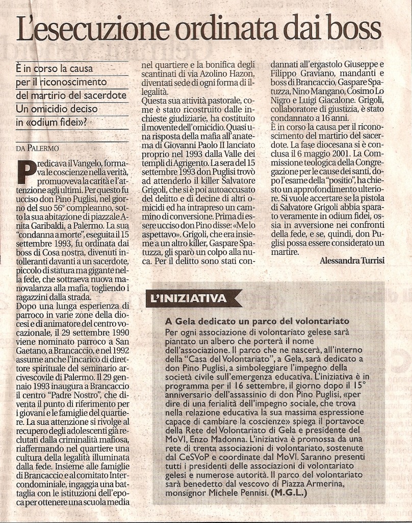 L’esecuzione ordinata ai boss