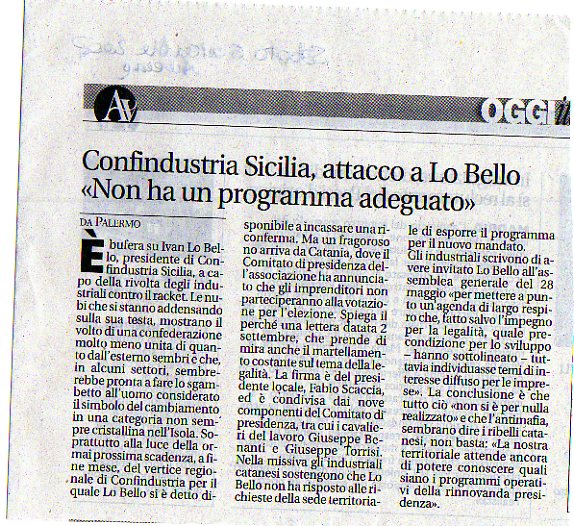 Confindustria Sicilia, attacco a Lo Bello “non ha un programma adeguato”