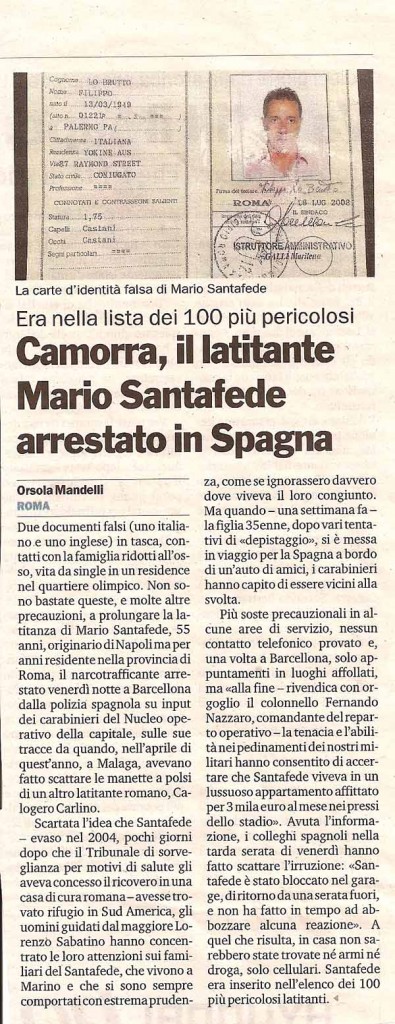 Camorra, il latitante Mario Santafede arrestato in Spagna