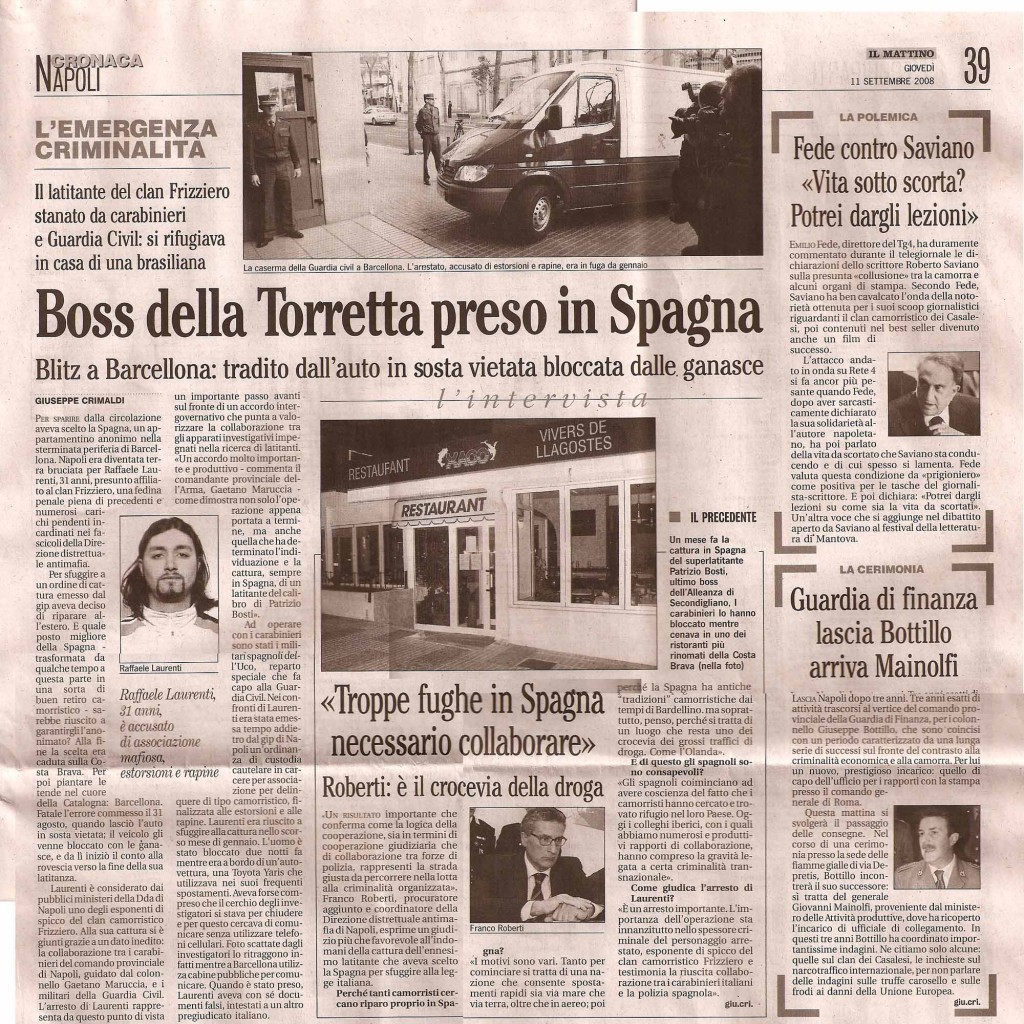 Boss della Torretta preso in Spagna