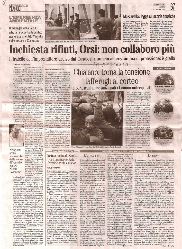 Inchiesta rifiuti, Orsi: non collaboro più