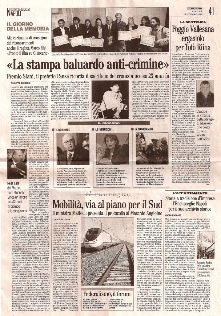 “La stampa baluardo anti-crimine”