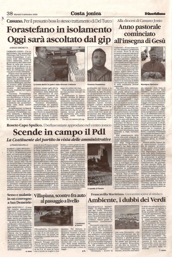 Forastefano in isolamento. Oggi sarà ascoltato dal gip