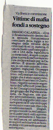 Vittime di mafia fondi a sostegno