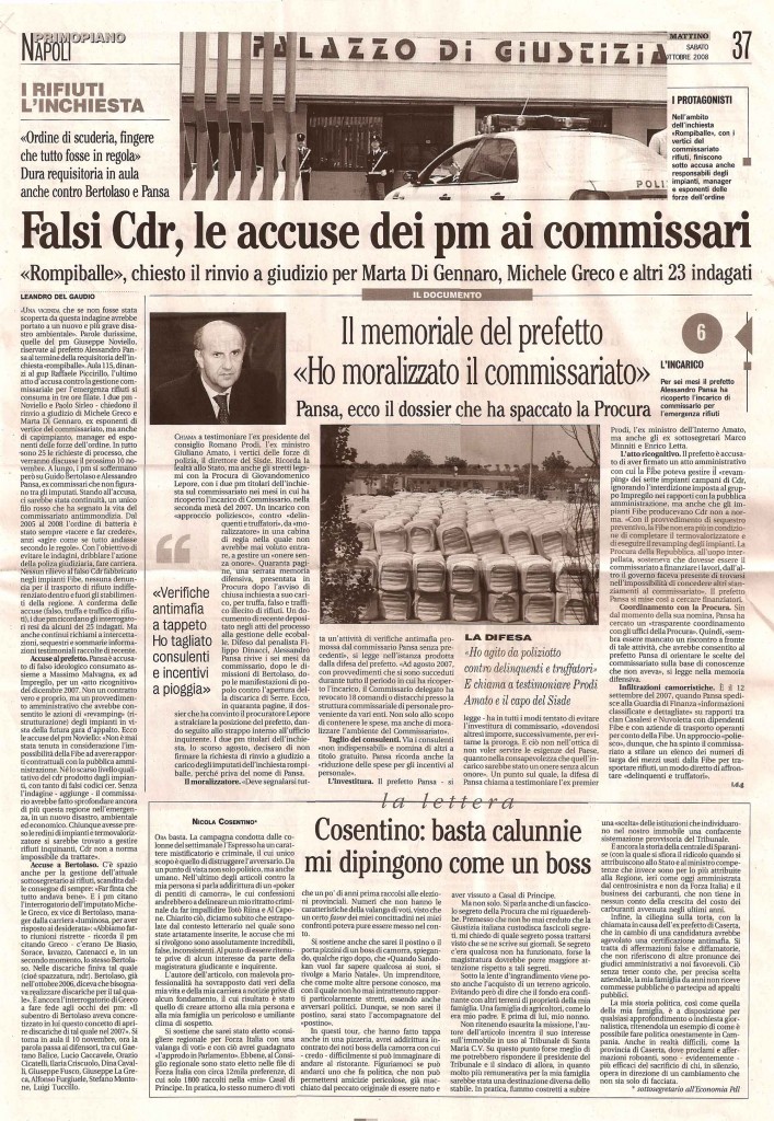 Falsi Cdr, le accuse dei pm ai commissari