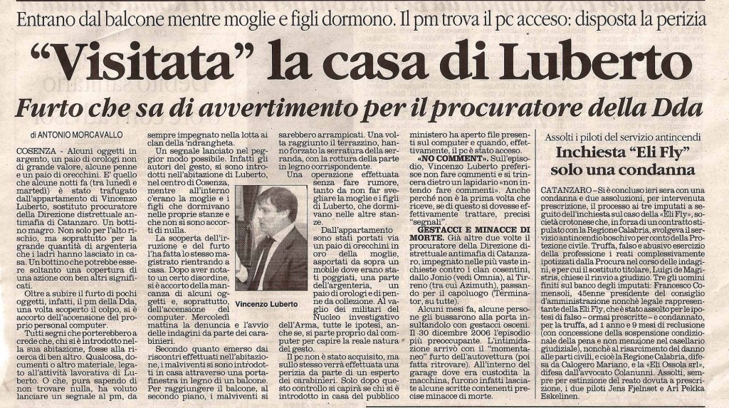 “Visitata” la casa di Luberto